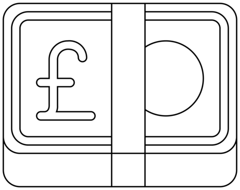 Pound Banknote Emoji Coloring Page